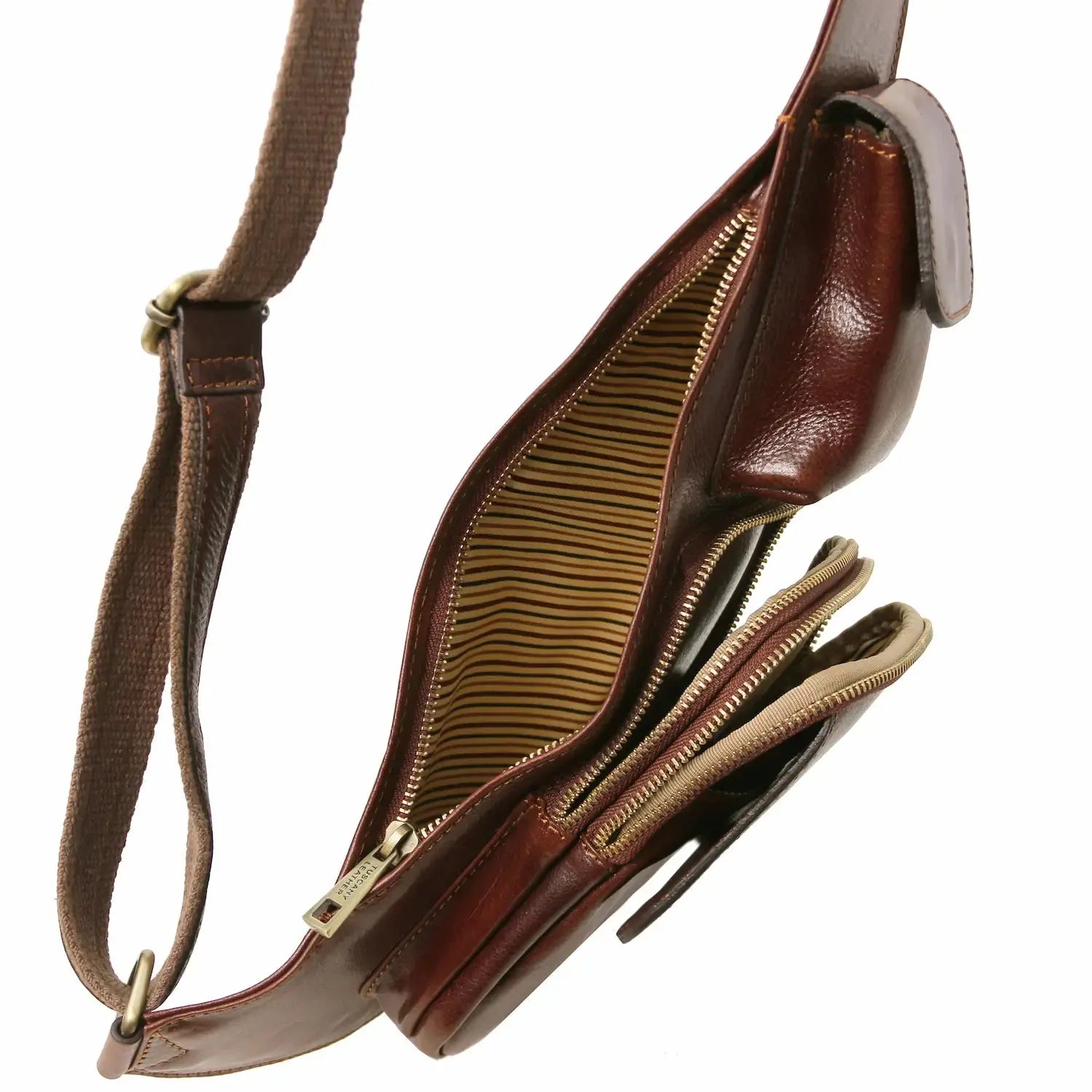 sac bandoulière en cuir homme marron - tl141352 Tuscany Leather