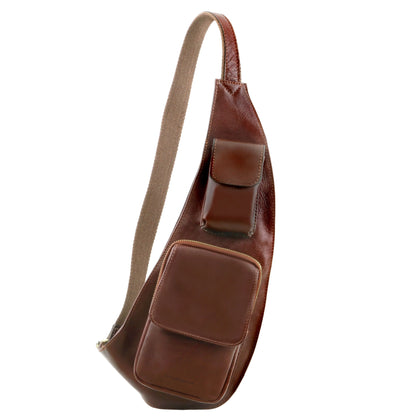 sac bandoulière en cuir homme marron - tl141352 Tuscany Leather