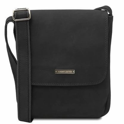 sac bandoulière en cuir homme noir - john tl141408 - Tuscany Leather