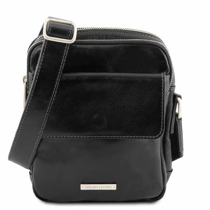 sac bandoulière en cuir homme noir - larry tl141915 Tuscany Leather