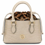 sac cabas en cuir effet croco beige  croque tl142510 Tuscany Leather