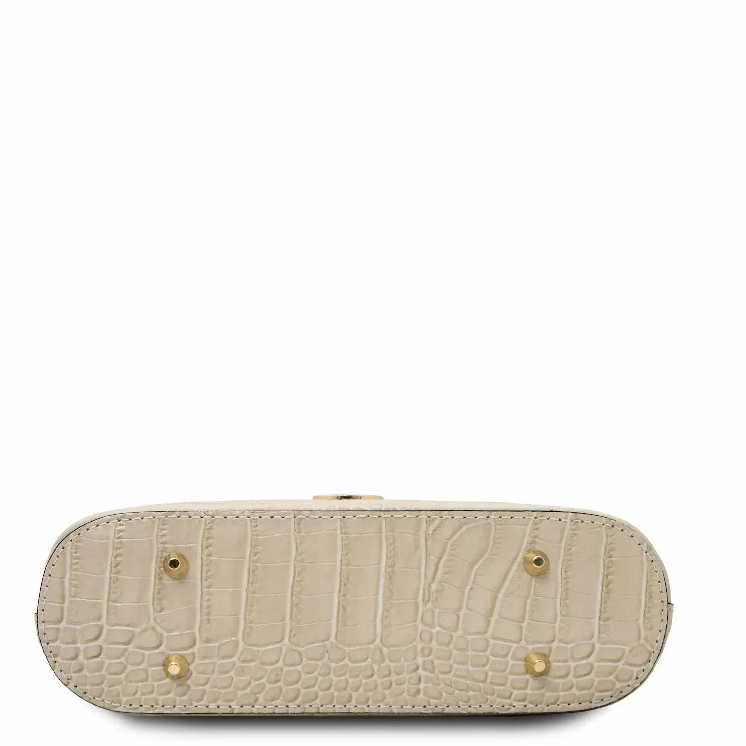 fond protection métal doré sac cabas en cuir effet croco beige croque tl142510 Tuscany Leather