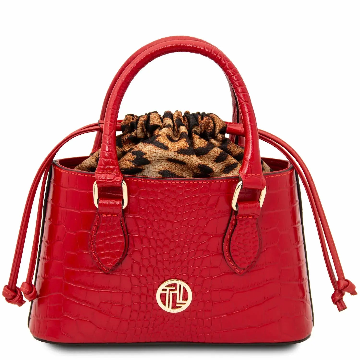 sac cabas en cuir effet croco rouge lisptick croque tl142510 Tuscany Leather