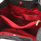 sac shopping en cuir imprime tressé noir poches intérieures  - tl keyluck tl141573 - Tuscany Leather