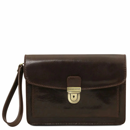 sacoche en cuir homme marron foncé - max tl8075 - Tuscany Leather
